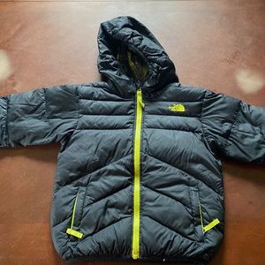 Boys northface down filled reversible winter coat